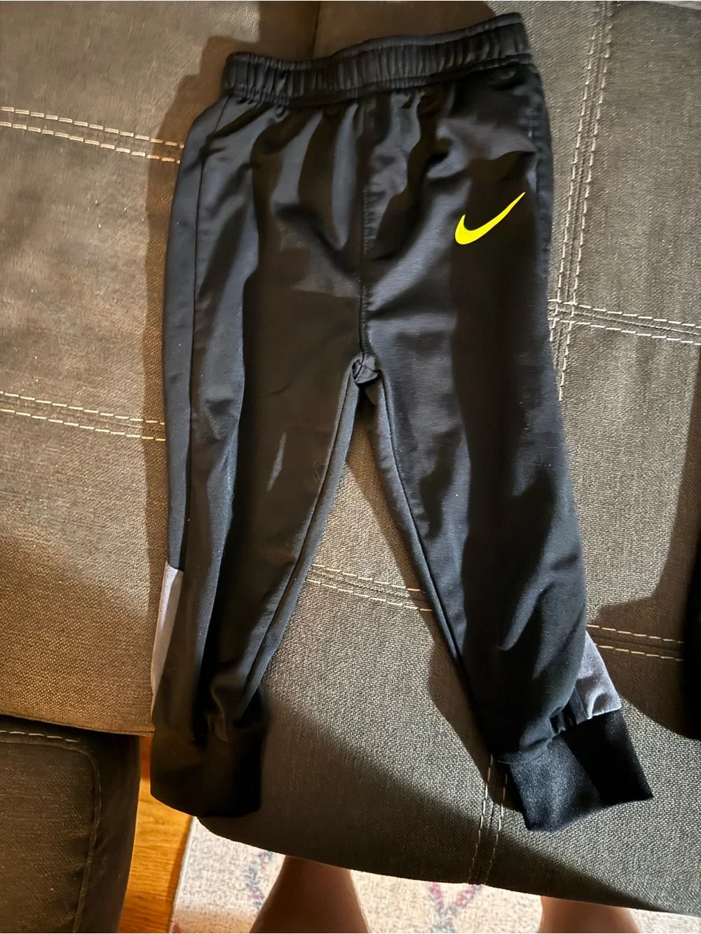 Nike Kids Black Joggers with Yellow and White Swooshes - 2 Pack